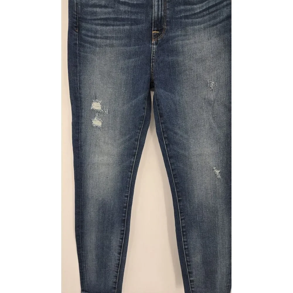 7 For All Mankind‎ Jeans Women's 30 High Waist Ankle Skinny Med Wash Distressed